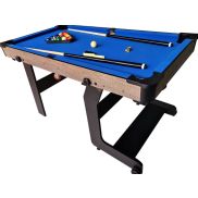 TopTable Fun Fold-Up Pool Table Wood/Blue 5FT