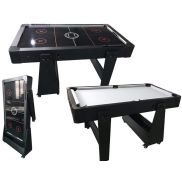 TopTable Twist 2in1 Air Hockey/Table De Billard Noir/Noir 5FT