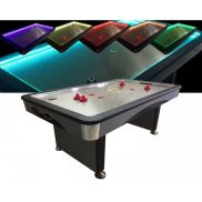 TopTable Fast Flash Steel & Multi LED Airhockeytafel Zwart/RVS 7FT