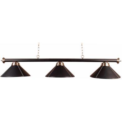 Biljartlamp pool With drie kappen Leer Black