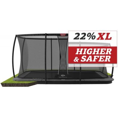 BERG Trampoline Ultim Champion FlatGround 410 Grey + Safety Net Deluxe XL
