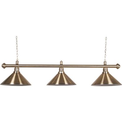 Biljartlamp pool With drie kappen Brushed Copper
