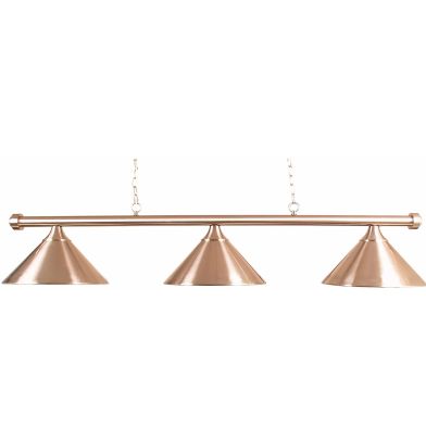 Biljartlamp pool met drie kappen Geborsteld Staal