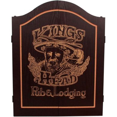 Dart Cabinet Kings Head Black & Gold - Fast Delivery!