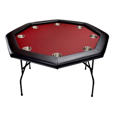 Table de poker octogonale Texas 8 personnes Rouge