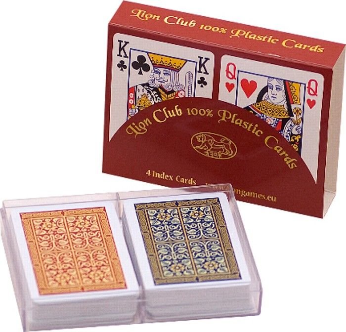 Cartes de poker Lion 100 % plastique x2, Bridge