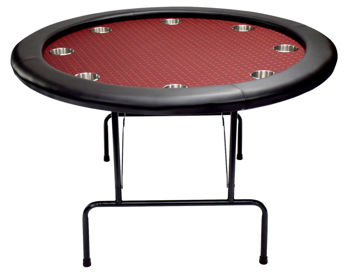 NORTH Texas Round Poker Table Red 8 Players