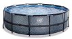 EXIT Stone piscine ø450x122cm avec pompe de filtration - gris miniature