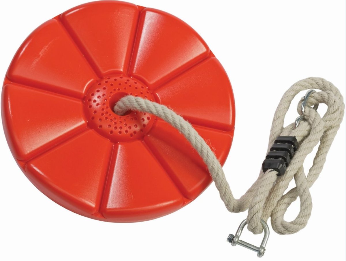 Plastic disc swing for para zip line - Red