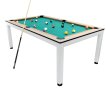 NORTH Essence Table de billard/Table à manger Blanc/Chêne 7FT miniature