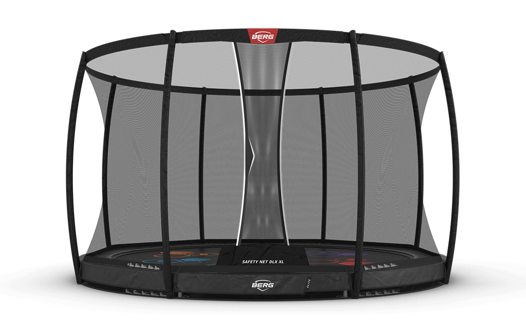BERG Elite InGround Trampoline 430 Gris Levels + Safety Net Deluxe XL