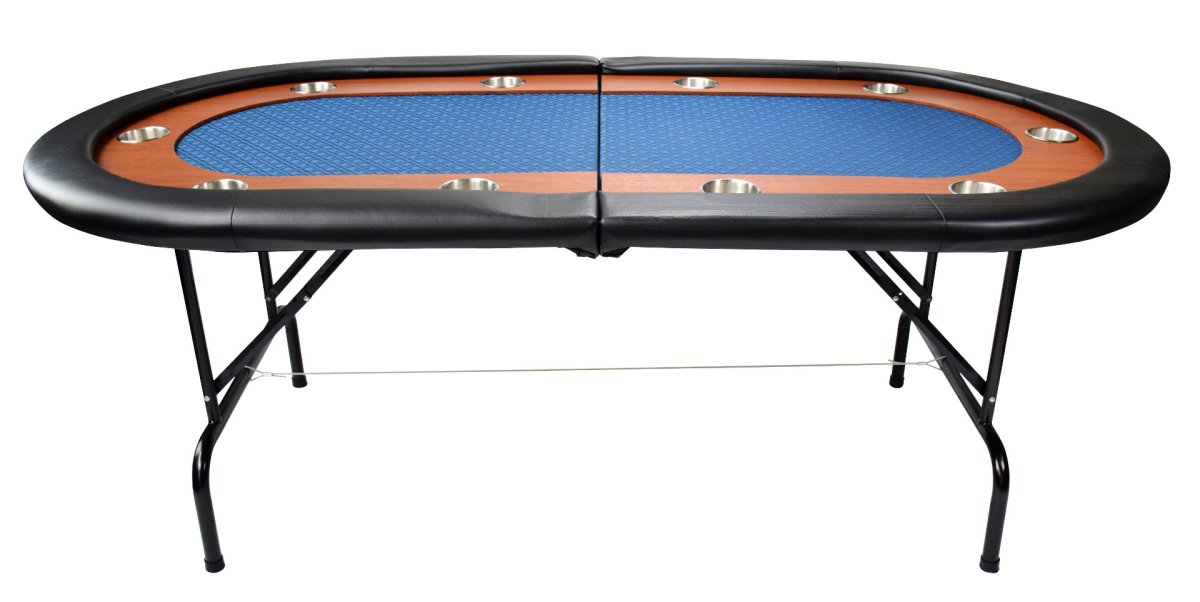 NORTH Table de poker Foldy Bleue 10 personnes
