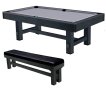 Table de billard (pool) TopTable Dinner bois noir avec bancs 8FT miniature