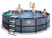 EXIT Stone piscine ø450x122cm avec pompe de filtration - gris miniature