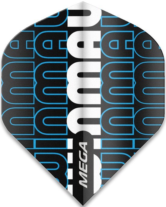 Winmau Mega Standard Winmau Logo Black and Blue Dart Flights