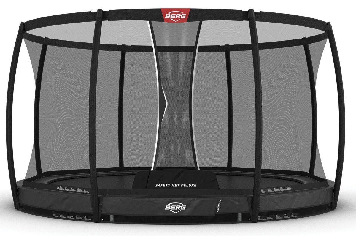 BERG Grand Champion InGround Trampoline 470 Grey + Safety Net Deluxe