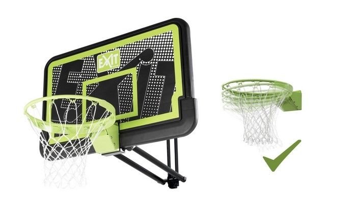 EXIT Galaxy Basketball Backboard for Wall Mounting with Dunk Ring - Black Edition