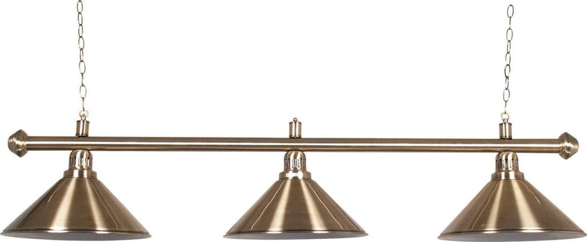 Lampe de billard pool à trois abat-jour cuivre brossé