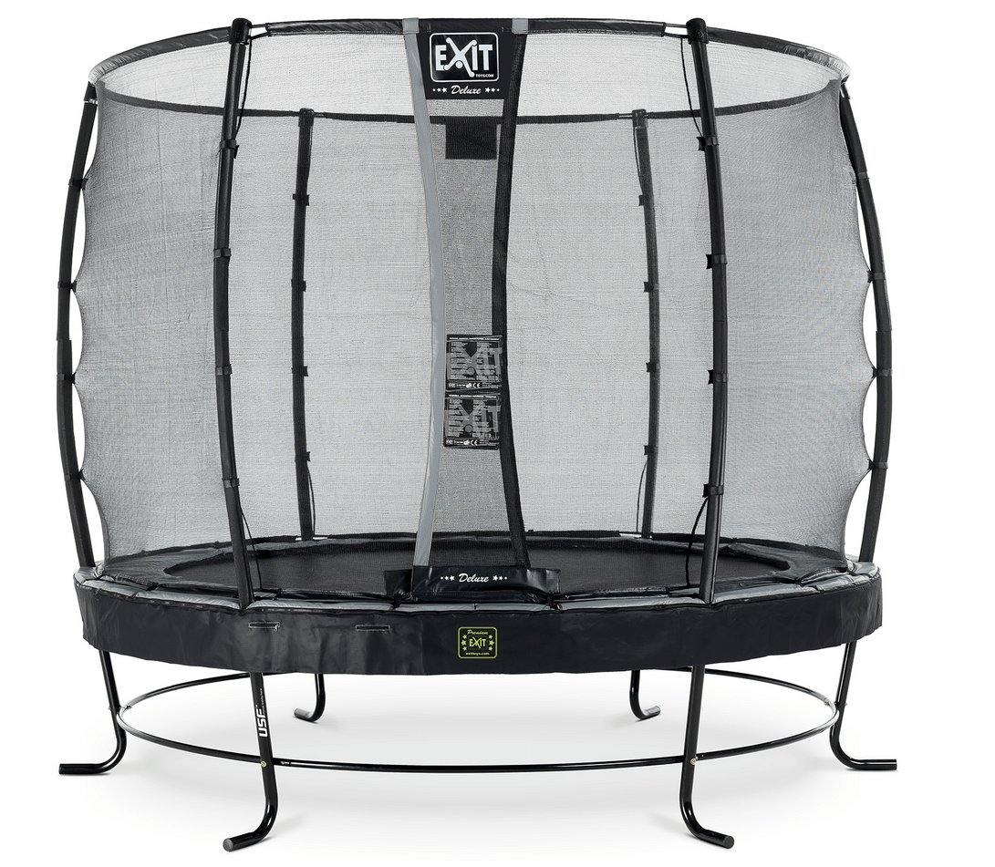 EXIT Elegant Premium Trampoline 253 + Safetynet Deluxe Noir