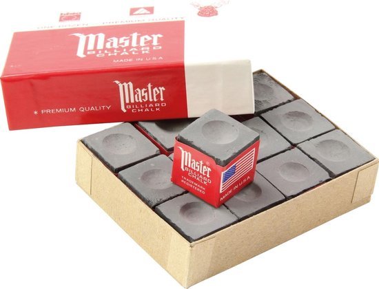Master Billiard Chalk Charcoal 12pcs