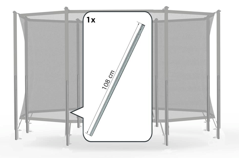 Safety Net Comfort - Poteau inférieur + clip à ressort (108cm)