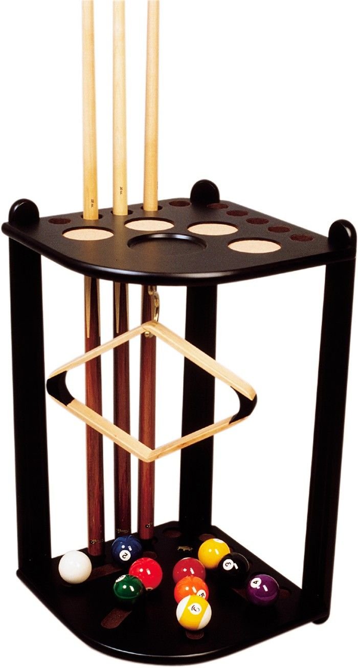 Corner cue rack for 10 cues - Black