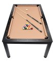 NORTH Essence Table de billard/Table à manger Noir/Noir 7FT miniature