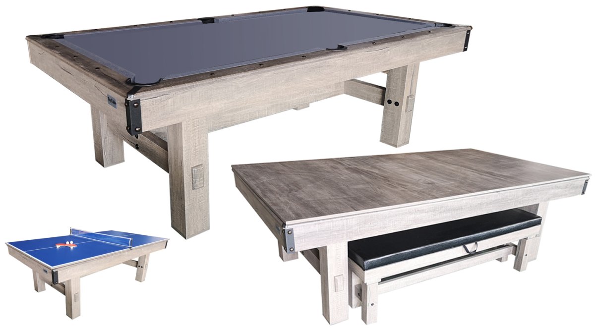 Pool table Top Table Dinner Wood with Benches 8FT