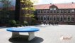 Heblad Table de tennis de table ronde en béton bleu miniature