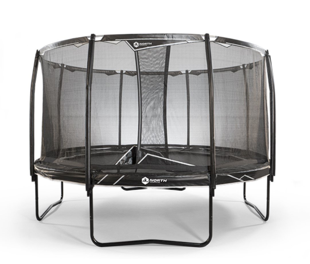 North Explorer Regular Trampoline 360 Rond Noir + Filet de sécurité