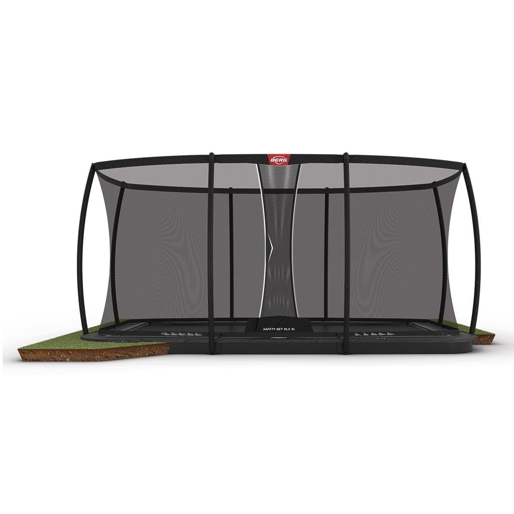 BERG Ultim Elite FlatGround Trampoline 500 Gris + Safety Net Deluxe XL