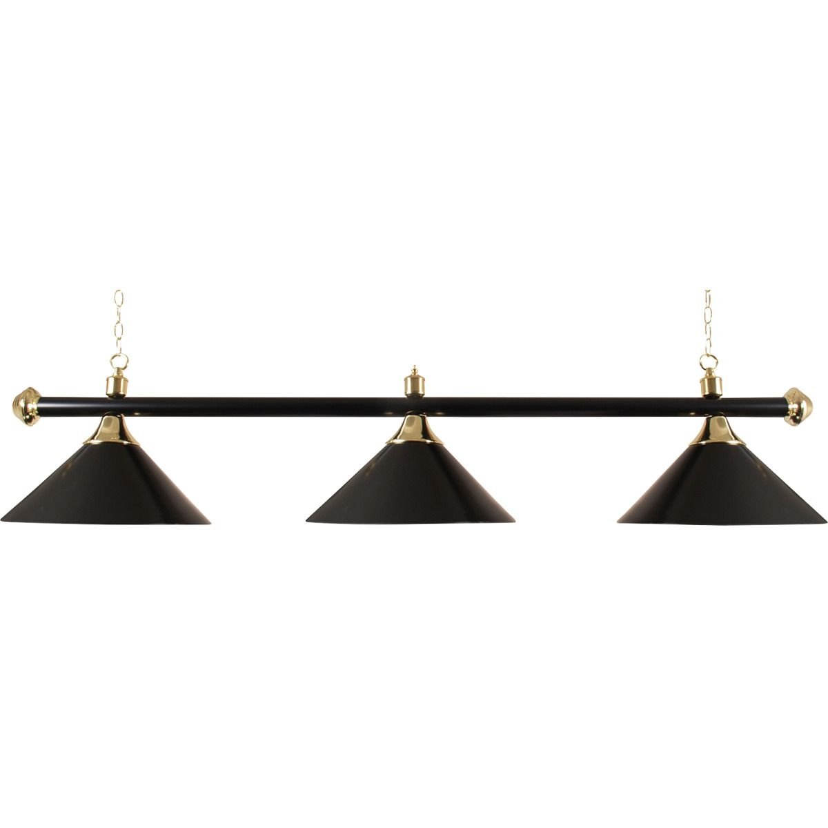 Pool billiard lamp with three shades, black