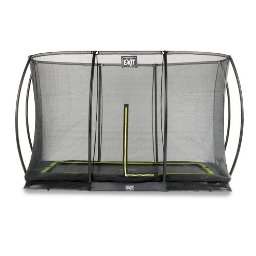 EXIT Silhouette trampoline enterré 244x366cm avec filet de sécurité - noir