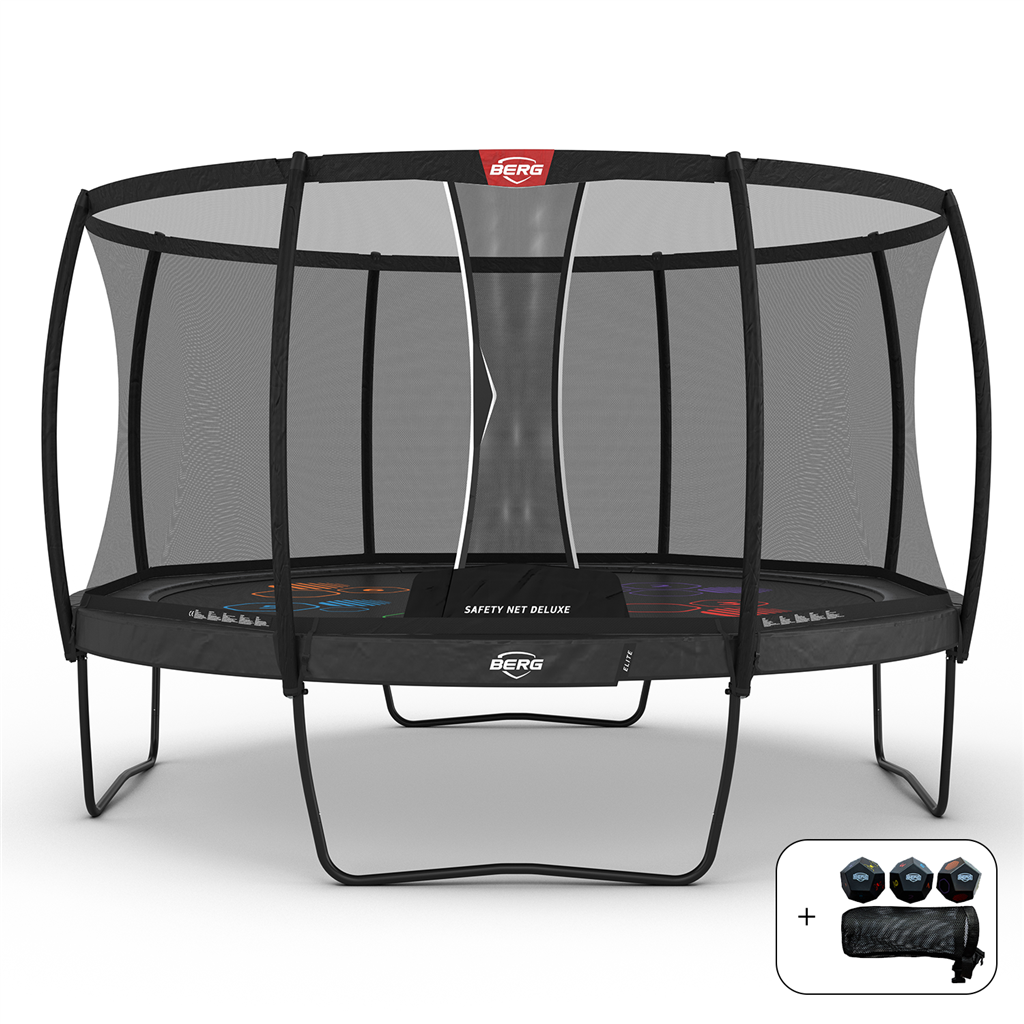 BERG Elite Regular Trampoline 430 Grey Levels + Safety Net Deluxe