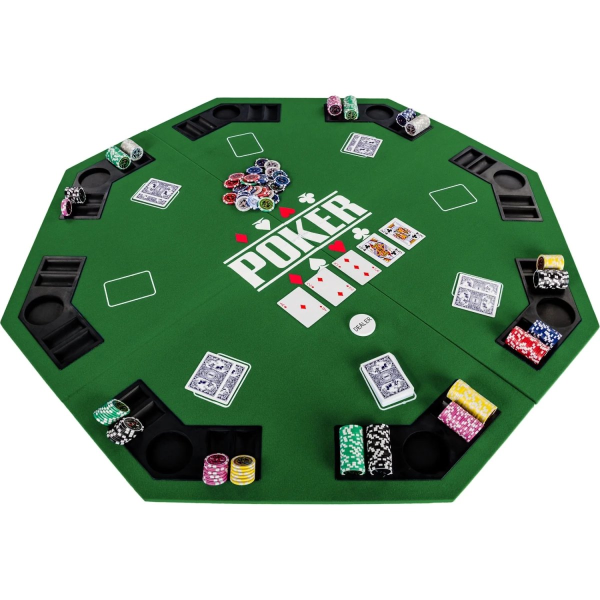 NORTH Table de poker octogonale 122cm, verte