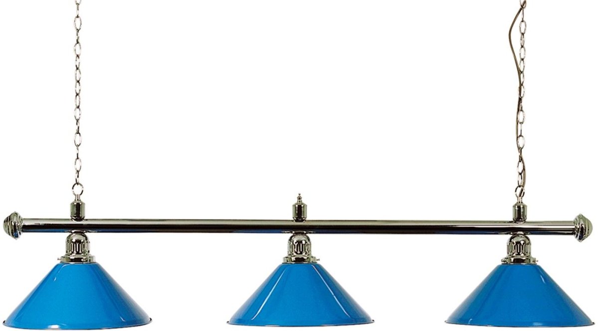 Pool billiard lamp with three blue shades