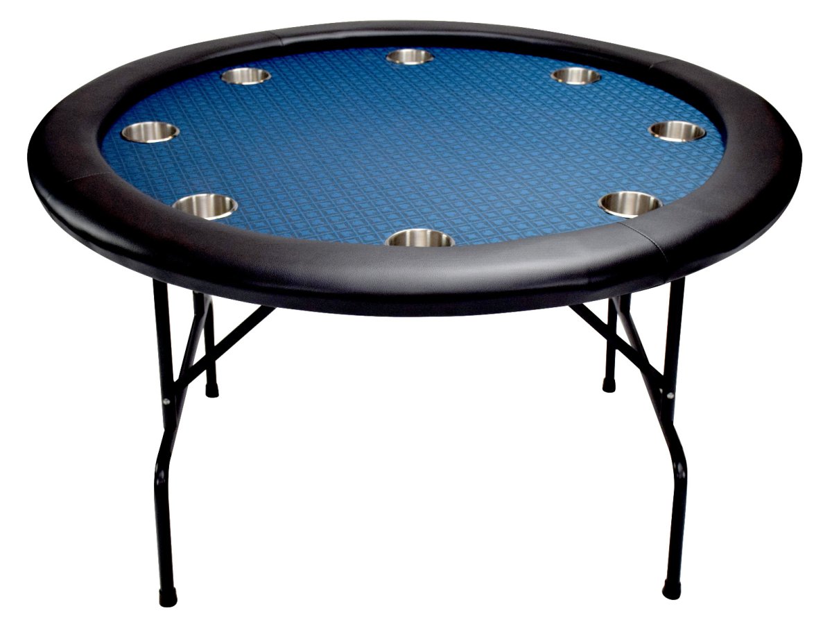 NORTH Table de poker Texas Bleue Ronde 8 personnes