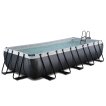 EXIT Black Leather piscine 540x250x100cm avec pompe à filtre à sable - noir miniature