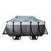 EXIT Black Leather piscine 540x250x100cm avec pompe à filtre à sable - noir miniature