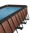 EXIT Wood piscine 540x250x122cm avec pompe de filtration - brun miniature