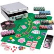 NORTH Set de poker Aluminium, mallette de poker 600 jetons et mélangeur de cartes miniature