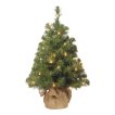 NTC Sapin de Noël artificiel Noble Table Tree jute nœud rouge 35 LED miniature