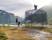 North Explorer Regular Trampoline 430 Rond Noir + Filet de sécurité miniature