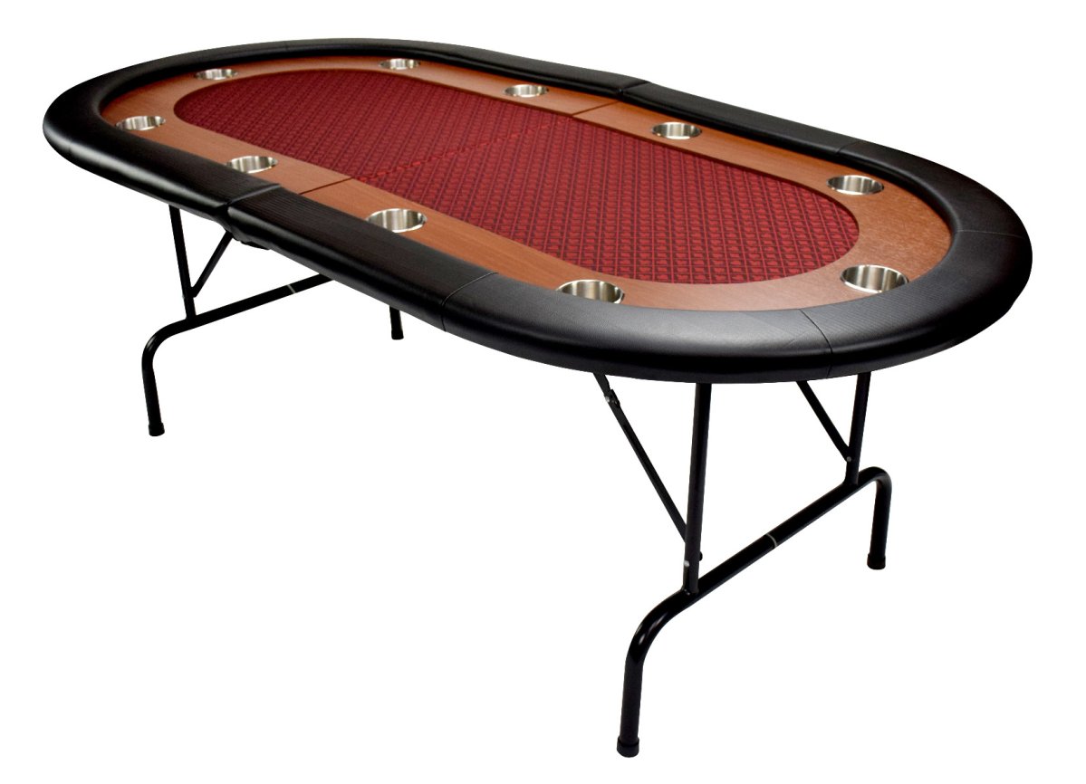 NORTH Table de poker Foldy Rouge 10 personnes