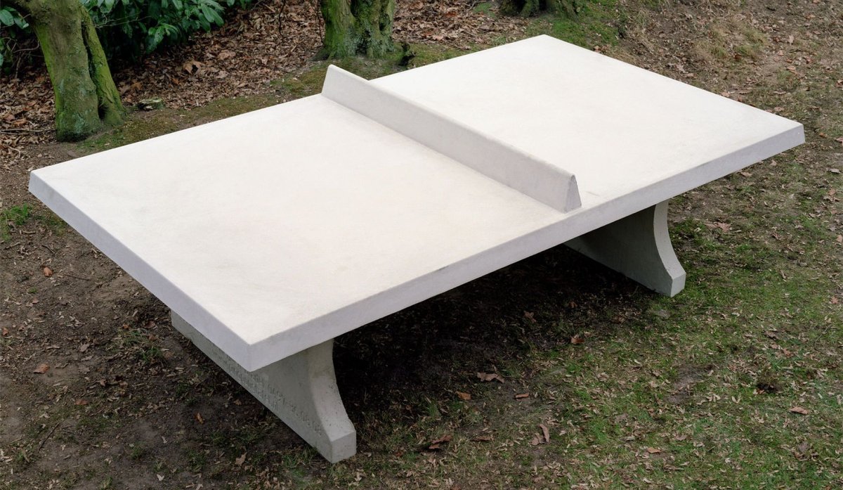 Heblad Table de tennis de table en béton naturel à coins droits