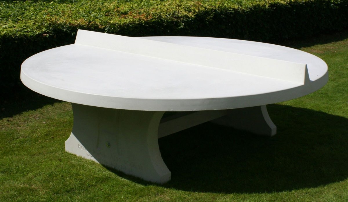 Heblad Concrete Round Table Tennis Table Natural