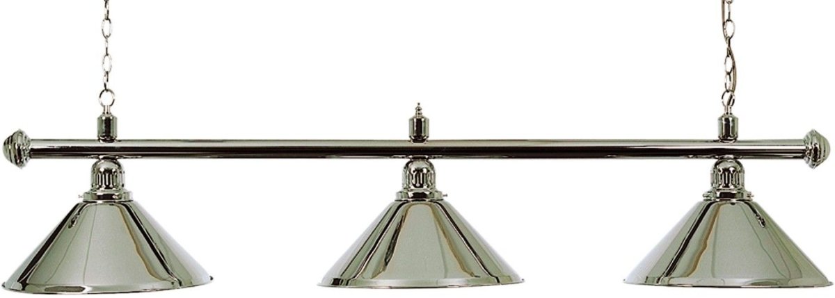 Lampe de billard pool à trois abat-jour chromés