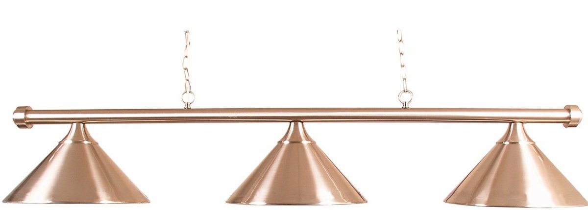 Lampe de billard pool à trois abat-jour acier brossé