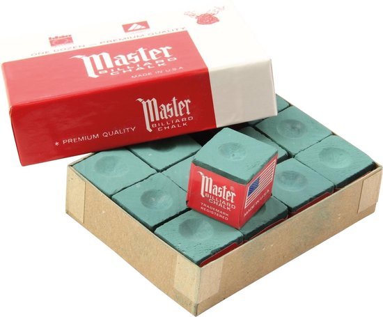 Master Billiard Chalk Forest Green 12pcs