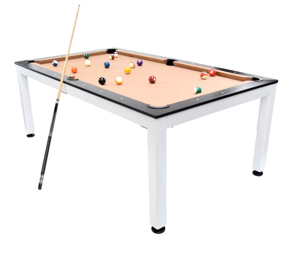 NORTH Essence Table de billard/Table à manger Blanc/Noir 7FT